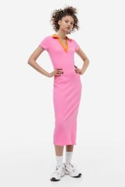 Bodycon Dress with Collar - Pinkorange - Ladies HampM US at H&M